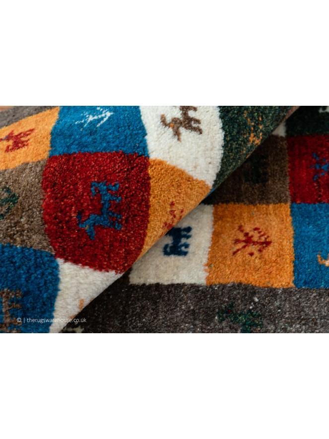 Gabbeh Squares Grey Rug - 4
