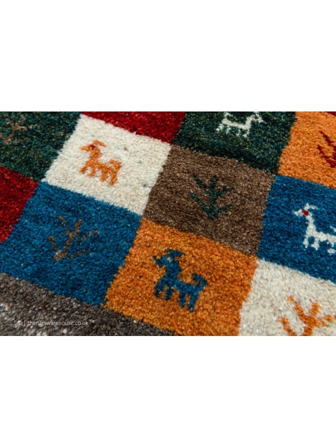 Gabbeh Squares Grey Rug - 6