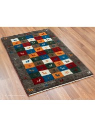 Gabbeh Squares Grey Rug - Thumbnail - 7