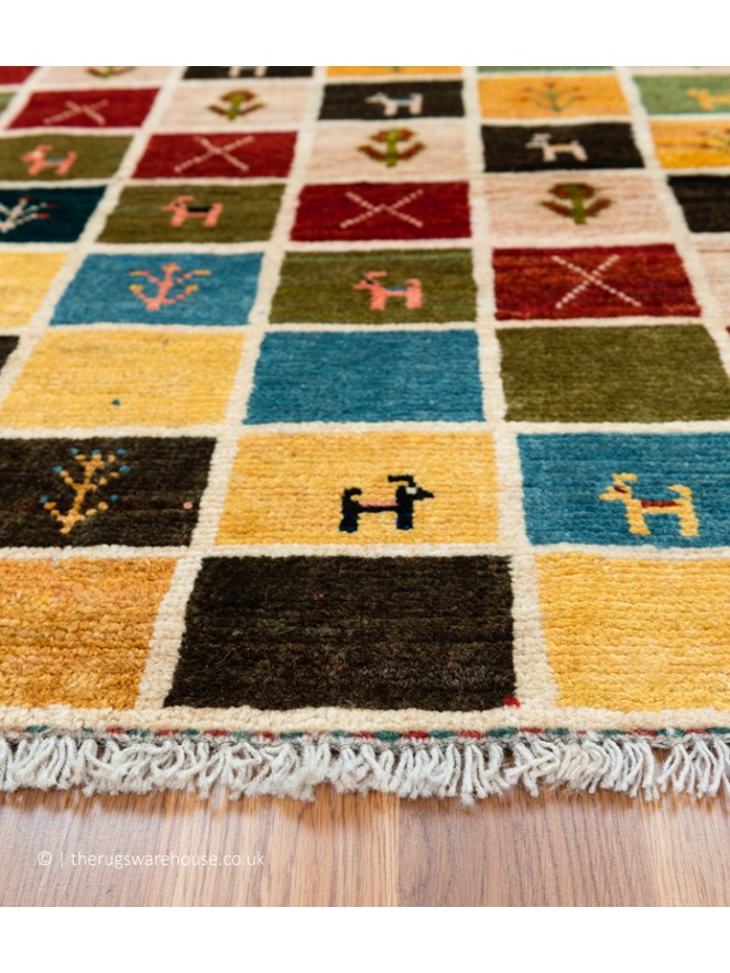 Gabbeh Squares Multi Rug - 3