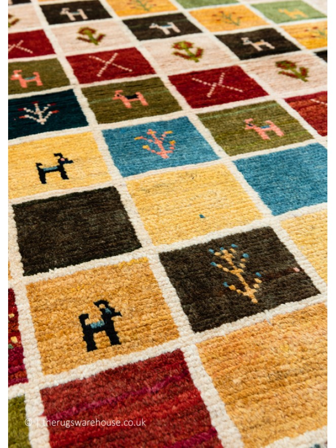 Gabbeh Squares Multi Rug - 5