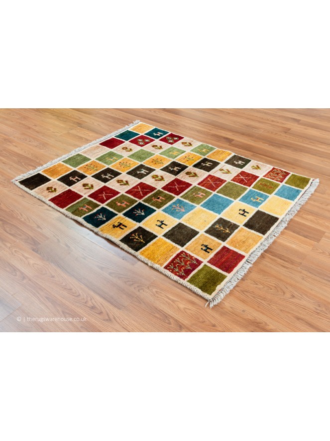 Gabbeh Squares Multi Rug - 8