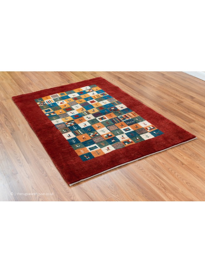 Gabbeh Borders Tribal Rug - 7