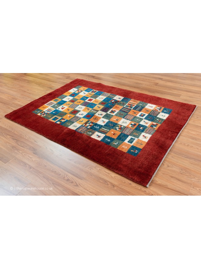 Gabbeh Borders Tribal Rug - 8