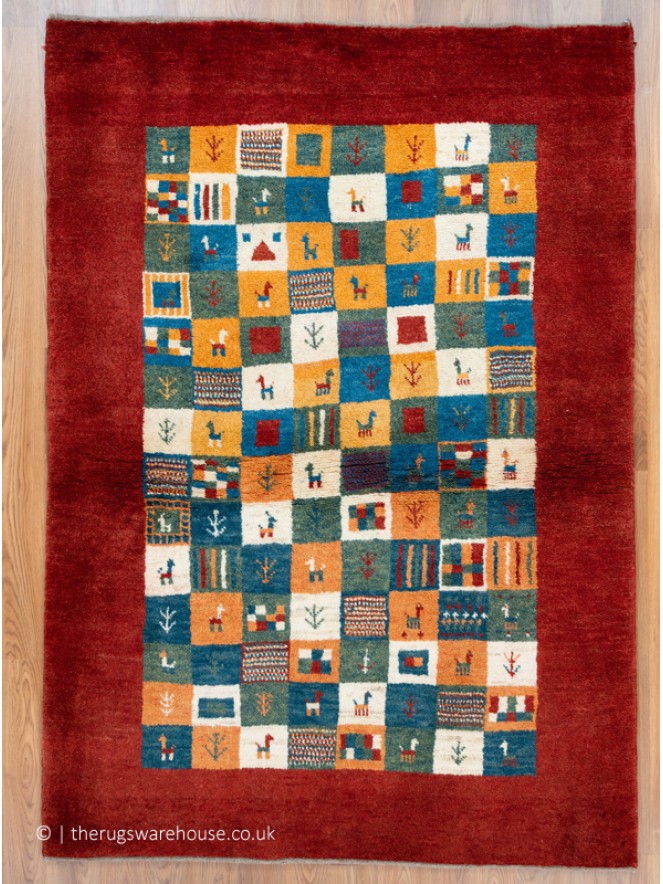 Gabbeh Borders Tribal Rug - 9