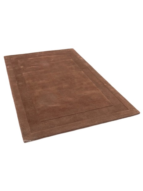 Monza Brown Plain Wool Large Rug | The Rugs Warehouse
