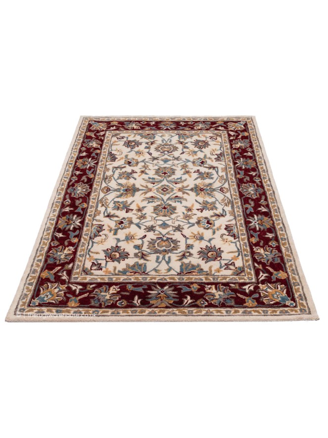 Herat Cream Dark Red Rug - 2