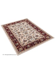 Herat Cream Dark Red Rug - Thumbnail - 3