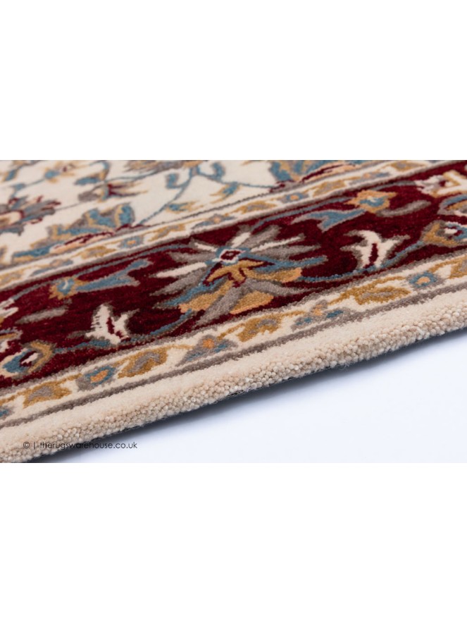 Herat Cream Dark Red Rug - 4