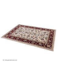 Herat Cream Dark Red Rug - Thumbnail - 8