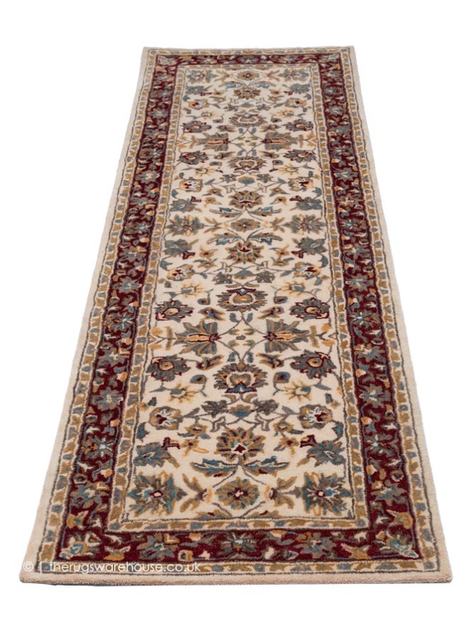 Herat Cream Dark Red Runner - 3