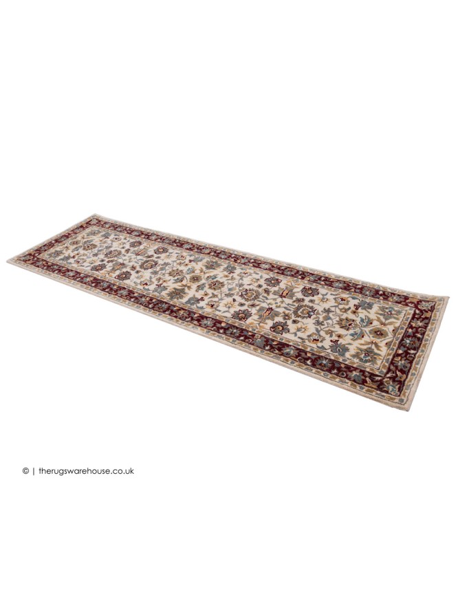 Herat Cream Dark Red Runner - 8