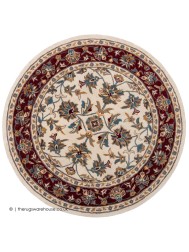 Herat Cream Dark Red Circle Rug - Thumbnail - 2