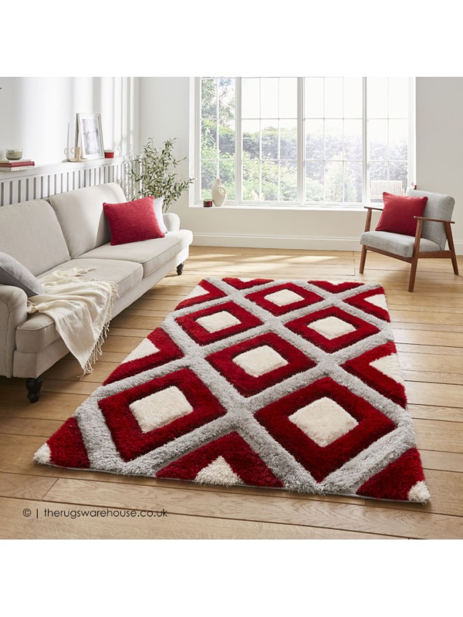 Maroa Grey Red Rug - 2