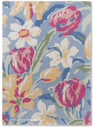 Tulips China Blue Rug - Thumbnail - 6