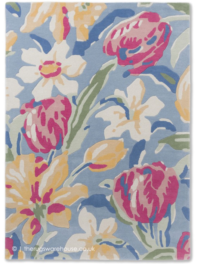 Tulips China Blue Rug - 6