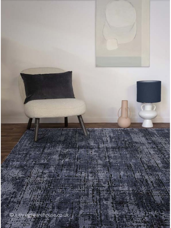 Kuza Abstract Navy Rug - 3