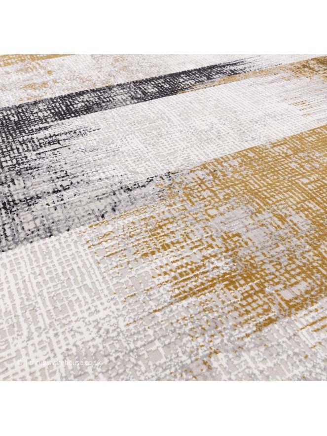 Kuza Lines Gold Rug - 3