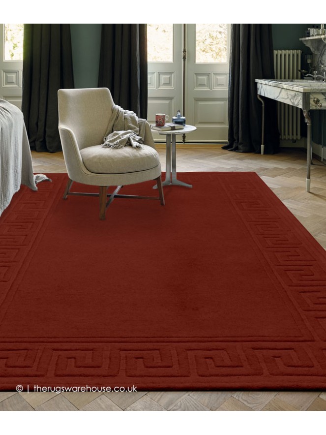 Vetrina Greek Key Burgundy Rug - 2