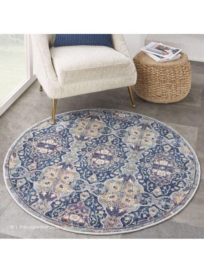 Ankara Tarkan Blue Circle Rug - 2