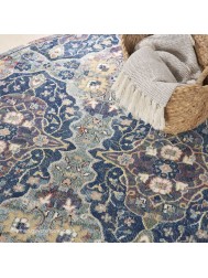 Ankara Tarkan Blue Circle Rug - Thumbnail - 4