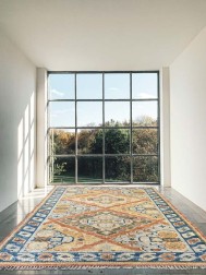 Ushak Rust Blue Rug - Thumbnail - 2