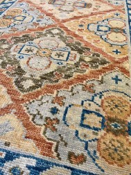 Ushak Rust Blue Rug - Thumbnail - 3