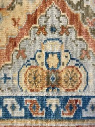 Ushak Rust Blue Rug - Thumbnail - 4