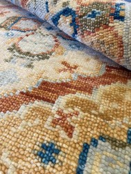 Ushak Rust Blue Rug - Thumbnail - 5