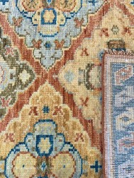 Ushak Rust Blue Rug - Thumbnail - 6