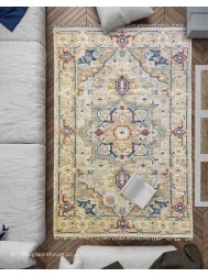 Ushak Ivory Beige Rug - Thumbnail - 2