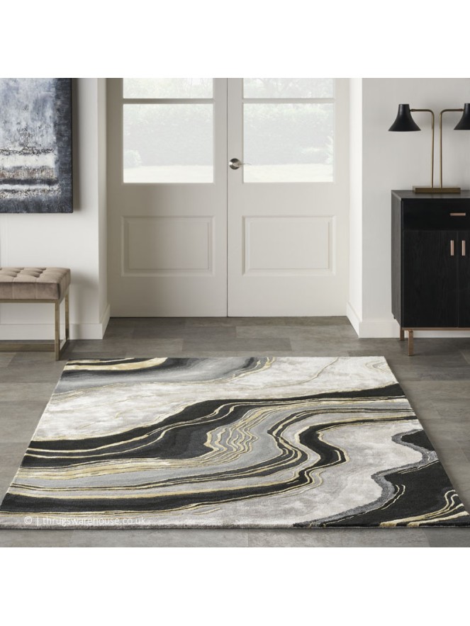 Prismatic Charcoal Grey Rug - 2