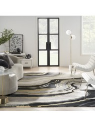 Prismatic Charcoal Grey Rug - Thumbnail - 4