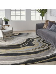 Prismatic Charcoal Grey Rug - Thumbnail - 5