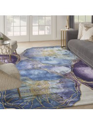 Prismatic Blue Gold Rug - Thumbnail - 2