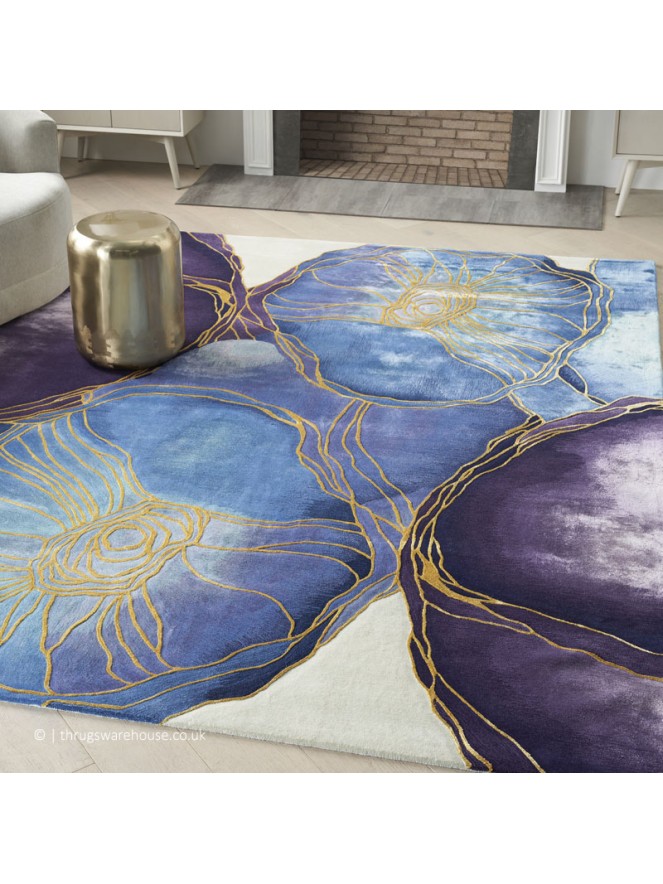 Prismatic Blue Gold Rug - 3