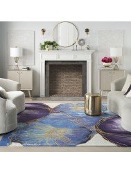 Prismatic Blue Gold Rug - Thumbnail - 4