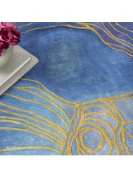 Prismatic Blue Gold Rug - Thumbnail - 5