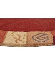 Manali Red Circle Rug - Thumbnail - 5