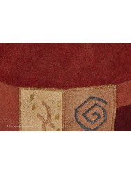 Manali Red Circle Rug - Thumbnail - 6