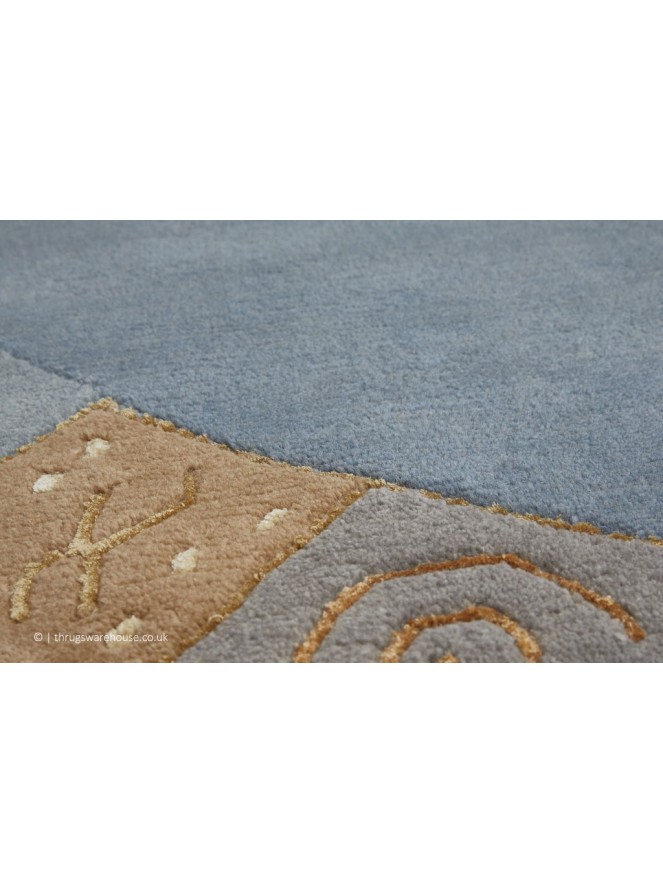 Manali Blue Circle Rug - 4