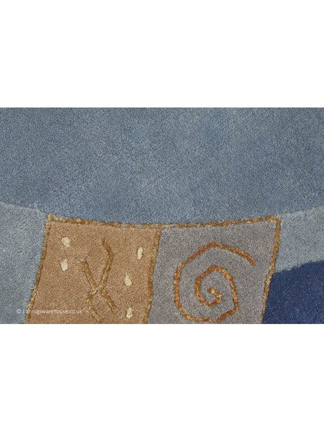 Manali Blue Circle Rug - 7