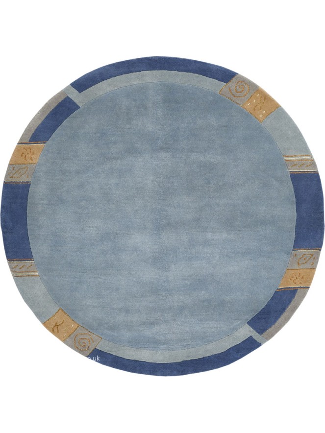 Manali Blue Circle Rug - 9