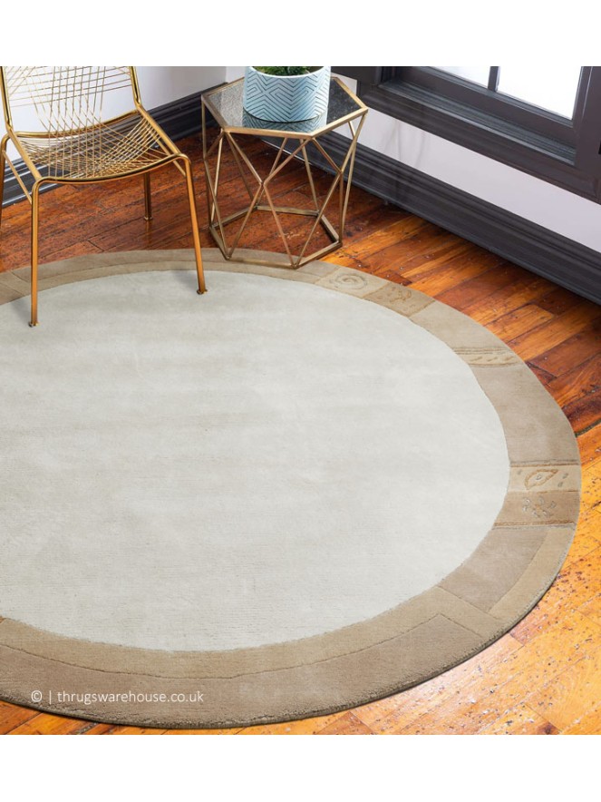 Manali Beige Circle Rug - 2