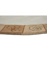 Manali Beige Circle Rug - Thumbnail - 5