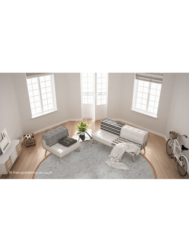 NY Whitesmoke Terra Circle Rug - 2