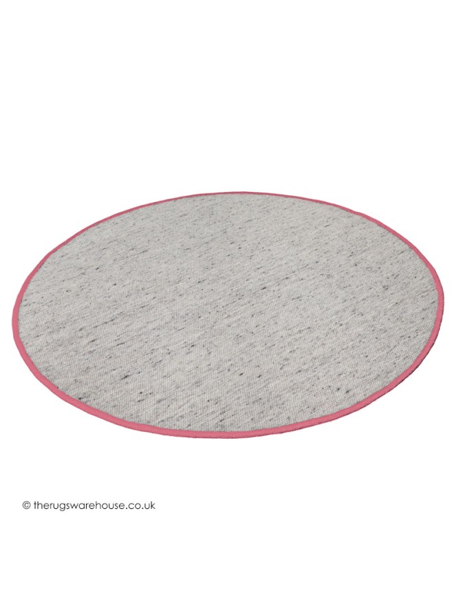 NY Whitesmoke Pink Circle Rug - 4