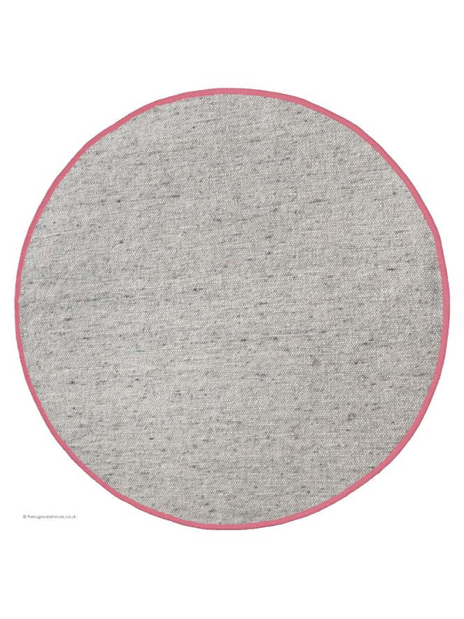 NY Whitesmoke Pink Circle Rug - 5