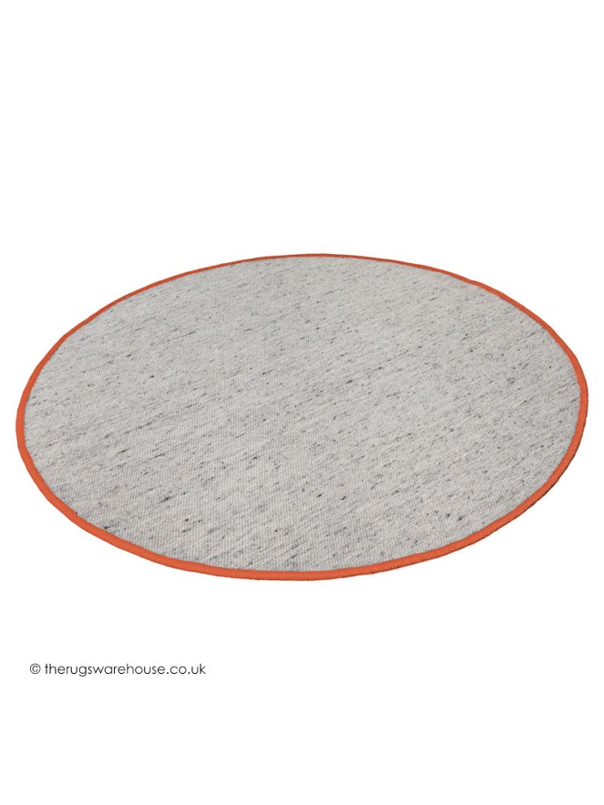 NY Whitesmoke Orange Circle Rug - 4