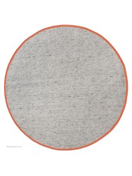 NY Whitesmoke Orange Circle Rug - Thumbnail - 5